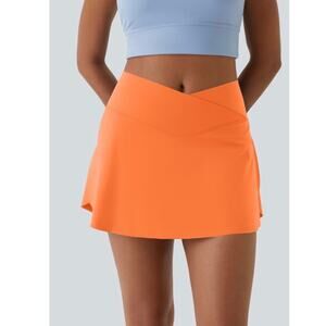 Brand New Halara Women's Size Medium Orange High Waisted Softly Zero Airy Skirt